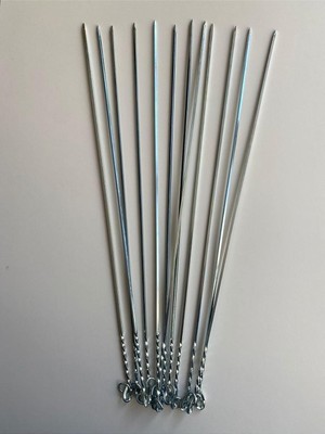 OEM Mobilreyon 25 Adet Kare Ciğer Şişi 50 Cm, Et Mangal Şiş (Uzunluk 50 Cm, Kalınlık 3 Mm)
