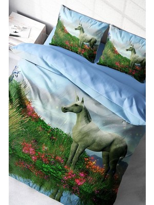 TeknoKapsül Monohome Unicorn 3D Çift Kişilik Nevresim Takımı, MONOHOME9499
