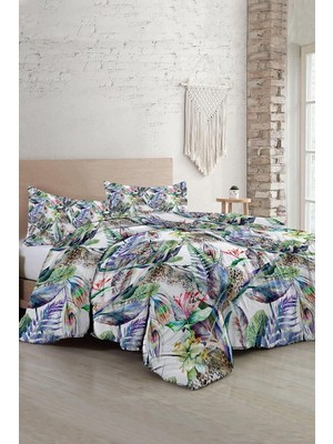 TeknoKapsül Monohome Exotic Floral Luxury Çift Kişilik Pamuk Saten Nevresim Takımı, MONOHOME3553