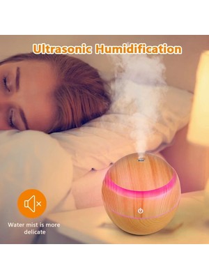 OEM 130 ml Hava Nemlendirici, Uçucu Yağ Aromaterapi Makinesi, Ev, Yatak Odası ve Ofis Için Yedi Renkli Işık ile Aroma Hava Difüzörü (Koyu Kahve)