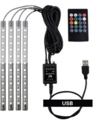 OEM Sahlan Araç Içi Aydınlatma Kumandalı Müziğe Duyarlı 12 LED Ayak Altı LED