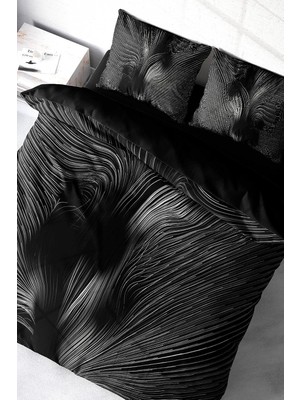 TeknoKapsül Monohome Gray Motion 3D Pamuk Saten Çift Kişilik Nevresim Takımı, MONOHOME18955