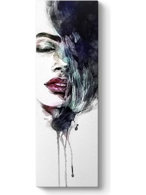 TeknoKapsül Siyah Beyaz Kadın Silüeti Kanvas Tablosu 40 x 120