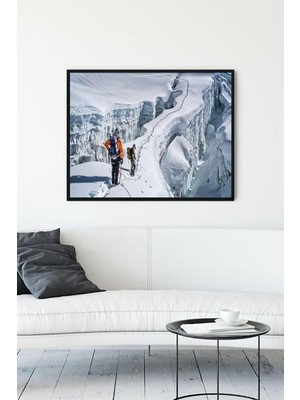 TeknoKapsül Postermanya (PSTER10740) Karlı Dağ Manzara Çerçeveli Tablo (50X70CM)