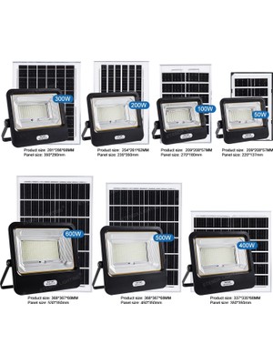 OEM 600W Solar LED Projektör Bahçe Aydınlatması Güneş Enerjili, Kumandalı