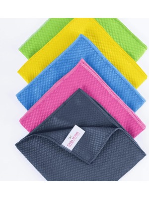 OEM Mikrofiber Baklava Desen Temizlik Bezi 40X40 cm 5 Adet Karışık Renk Cam ve Porselen Temizlik Bezi