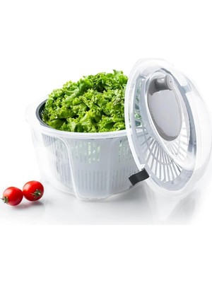 OEM Pratik Salata Kurutucu – Çevirmeli Sebze &amp; Marul Kurutma Kabı, 4,5 L Manuel Dönerli Yıkama ve Kurutma Leğeni, Suyu Ayıran Çok Fonksiyonlu Spinner