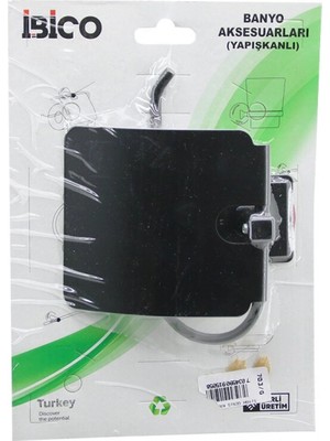 Marsilyan Siyah   Metal   Geniş Kapak   Wc Kağıtlık   Yapışkanlı Montaj BNY-703G (4887)