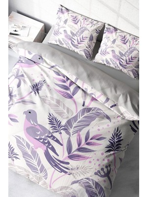 TeknoKapsül MONOHOME%100 Pamuk Saten Çift Kişilik Nevresim Takımı Graypink, MONOHOME38052