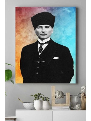 TeknoKapsül Postermanya (PSTER18540) Mustafa Kemal Atatürk Tasarım Kanvas Tablo 50 x 70