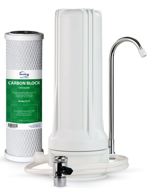 OEM Ckc1 Tezgah Üstü Içme Suyu Filtrasyon Sistemi, 2,5" x 10" Kömür Filtreli, Tezgah Üstü Su Filtresi