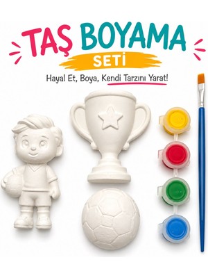 Adesing Hobi Taş Boyama 3 Lü Set Futbol