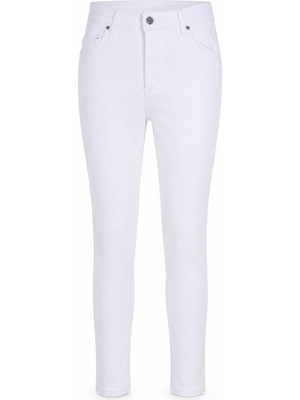 Double Skinny Beyaz Kadın Jean Pantolon 1010B