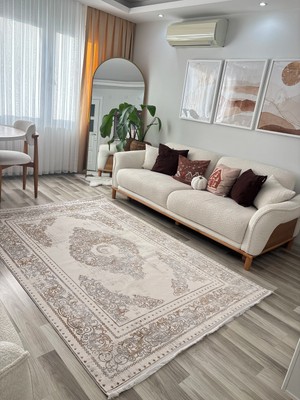 Gülcem Home Ihtişam Perge,  Emsalsiz Ipeksi Yün Tuşeli Triko Akrilik Oturma Odası ve Salon Halısı
