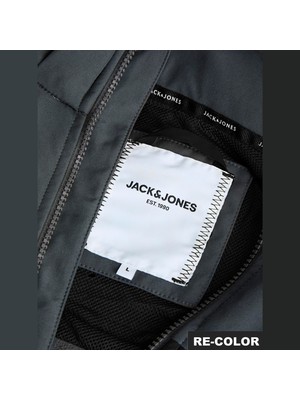 Jack & Jones Erkek Fermuarli  Kapüsonlu Softshell Mont - Lupo