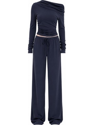 Laluvia Indigo Kayık Yaka Ikili Modal Takım - 2Y7323