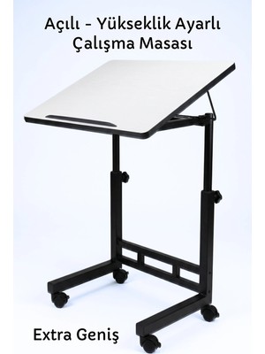 Forada Home & Style Açı ve Yükseklik Ayarlı Laptop Masası - Extra Geniş Çalışma Masası -  (50X70 cm Tablalı)