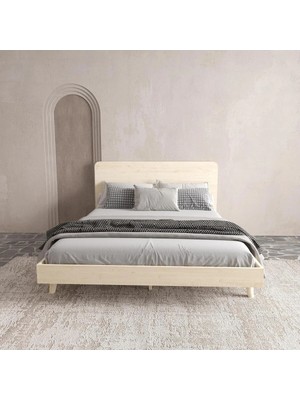 Renazzo Mobilya Soft Wood Model Masif Ahşap Karyola Kolay Kurulum Fırınlanmış Ithal Sibirya Çamı 120X200 Yatak Uyumlu