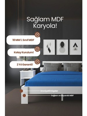Renazzo Mobilya Lotus Çift Kişilik Mdf Karyola