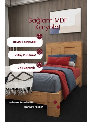 Renazzo Mobilya My Chapter Kitaplık Başlıklı Çift Kişilik Mdf Karyola