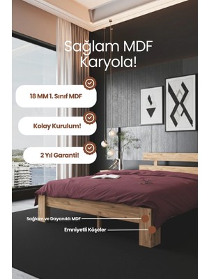 Renazzo Mobilya Lotus Çift Kişilik Mdf Karyola