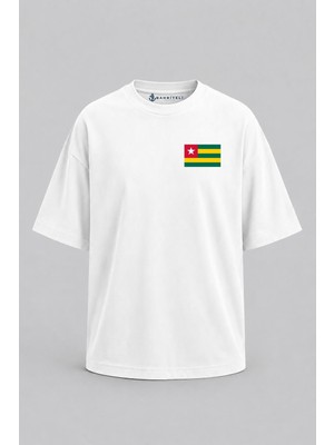 Bahriyeli Collection Oversize Togo Bayrağı Cep Baskılı Unisex T-Shirt