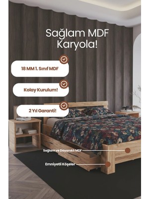 Renazzo Mobilya Letto 4 Çekmeceli Çift Kişilik Mdf Karyola