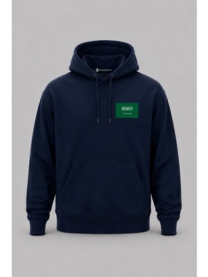Bahriyeli Collection Kapüşonlu Suudi Arabistan Bayrağı Cep Baskılı Unisex Sweatshirt