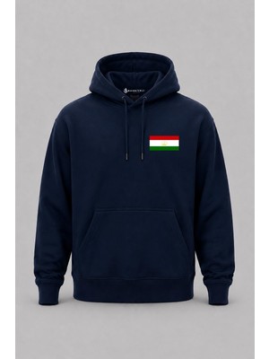 Bahriyeli Collection Kapüşonlu Tacikistan Bayrağı Cep Baskılı Unisex Sweatshirt