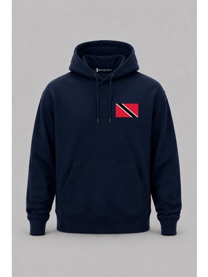 Bahriyeli Collection Kapüşonlu Trinidad ve Tobago Bayrağı Cep Baskılı Unisex Sweatshirt