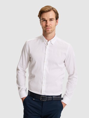 Cacharel Beyaz Slim Fit Uzun Kollu Gömlek 50319157 VR013