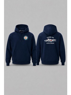 Bahriyeli Collection Kapüşonlu Tcsg-24  Dalgalar Arası V2 Cep ve Sırt Baskılı Unisex Sweatshirt