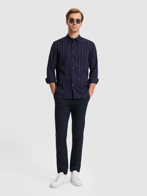 Cacharel Lacivert Slim Fit Pantolon Şehir Stili 50324260 VR033