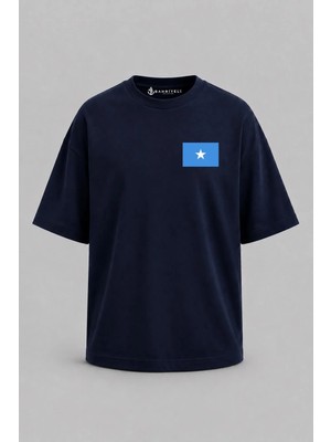 Bahriyeli Collection Oversize Somali Bayrağı Cep Baskılı Unisex T-Shirt
