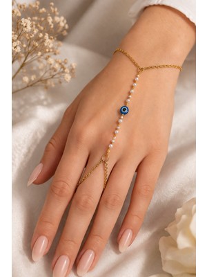 X-lady Accessories Altın Renk Göz Nazar Inci Çelik Şahmeran - 3872
