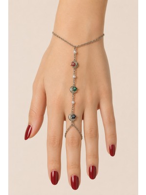 X-lady Accessories Gümüş Renk Sıralı Ay Yıldız Çelik Şahmeran - 3902