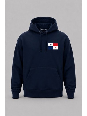 Bahriyeli Collection Kapüşonlu Panama Bayrağı Cep Baskılı Unisex Sweatshirt