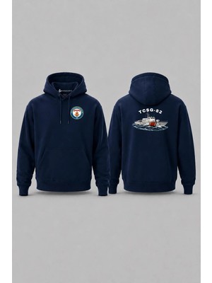 Bahriyeli Collection Kapüşonlu Tcsg-82  Dalgalar Arası V2 Cep ve Sırt Baskılı Unisex Sweatshirt