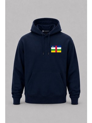 Bahriyeli Collection Kapüşonlu Orta Afrika Cumhuriyeti Bayrağı Cep Baskılı Unisex Sweatshirt