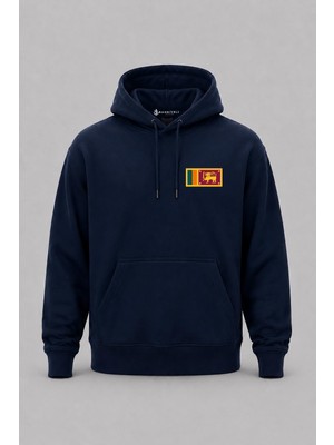 Bahriyeli Collection Kapüşonlu Sri Lanka Bayrağı Cep Baskılı Unisex Sweatshirt