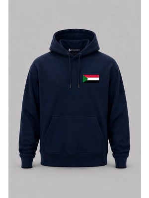 Bahriyeli Collection Kapüşonlu Sudan Bayrağı Cep Baskılı Unisex Sweatshirt