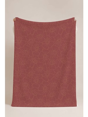 Luvis Store Vintage Floral Çiçek Desenli Çok Amaçlı Polar Battaniye & Örtü