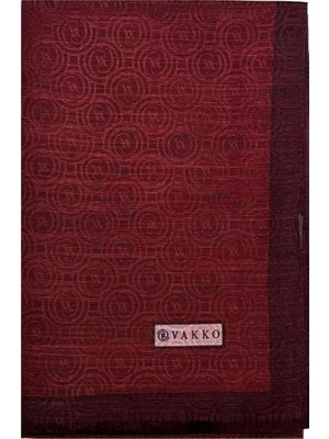 Vakko Helezon  Pamuk İpek Şal 41728-Bordo