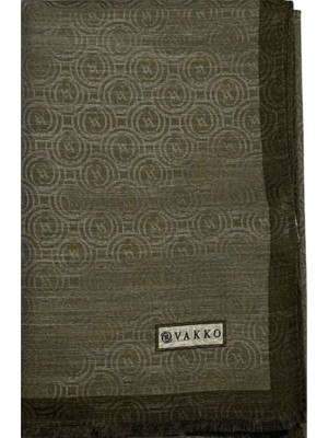 Vakko Helezon  Pamuk İpek Şal 41728-Haki