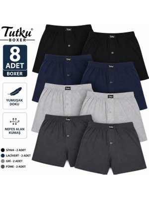 Tutku 8'li Fırsat Ürünü! Erkek Penye Havlu Bel Boxer Karışık Renk