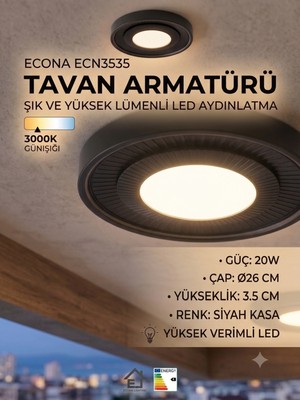 Econa GÜNIŞIĞI-3000K Aydınlatma Glop Armatürü LED Avize Aplik Balkon Banyo Koridor Lambası LED Güçlü Işık
