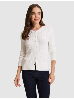 Pierre Cardin Beyaz Regular Fit Triko Hırka 50331467 VR013