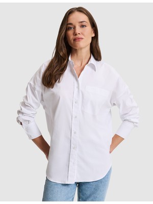 Pierre Cardin Beyaz Oversize Uzun Kollu Gömlek 50331534 VR013