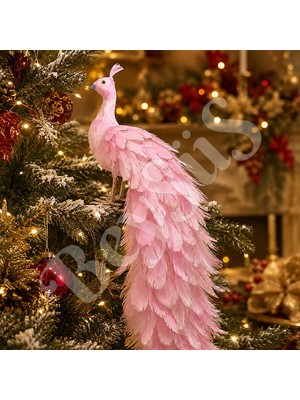 BeySüS Yılbaşı Dekoru Pembe Tavus Kuşu 150 cm
