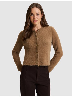 Pierre Cardin Kahverengi Crop Top Triko Hırka 50331252 VR271